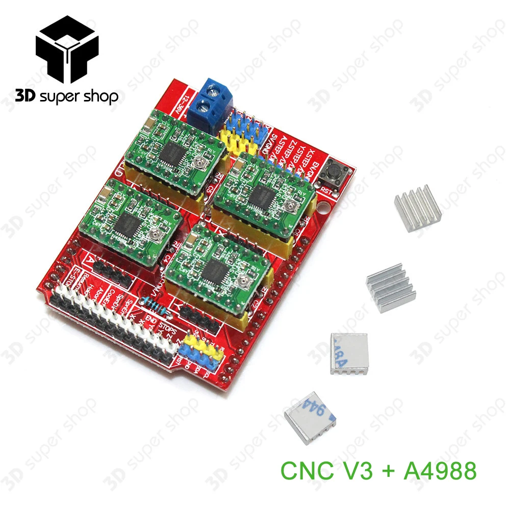 

CNC shield v3 engraving machine 3D Printer + 4pcs A4988 driver expansion board for Arduino