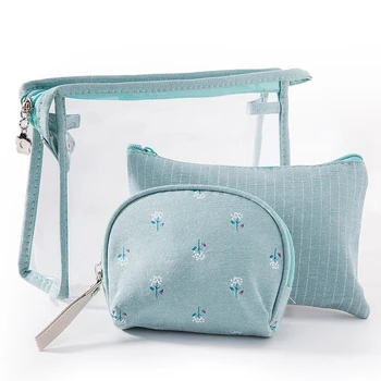 

50SETS / LOT Women Portable Make Up Bags Printing Flower pouches Travel Pouchs Girl Cute Makeup Bags Ladies Cosmetic Bags
