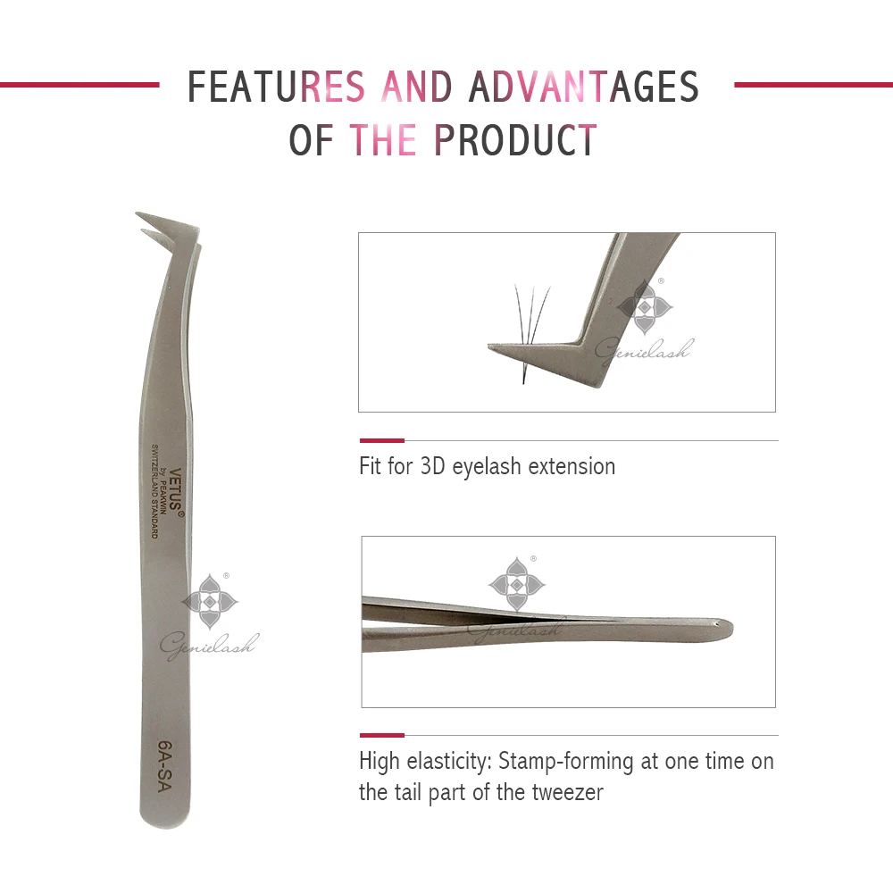 5 шт. 6A-SA Пинцет для наращивания ресниц изогнутый объем ресниц удлинитель Пинцет Пинцет для накладных ресниц- 6A-SA