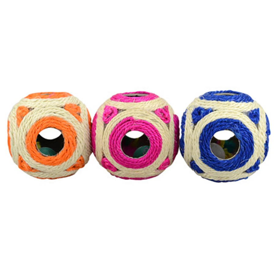 Small Natural Sisal Rope Dog Ball Cat Toy Interactive Products Kitten