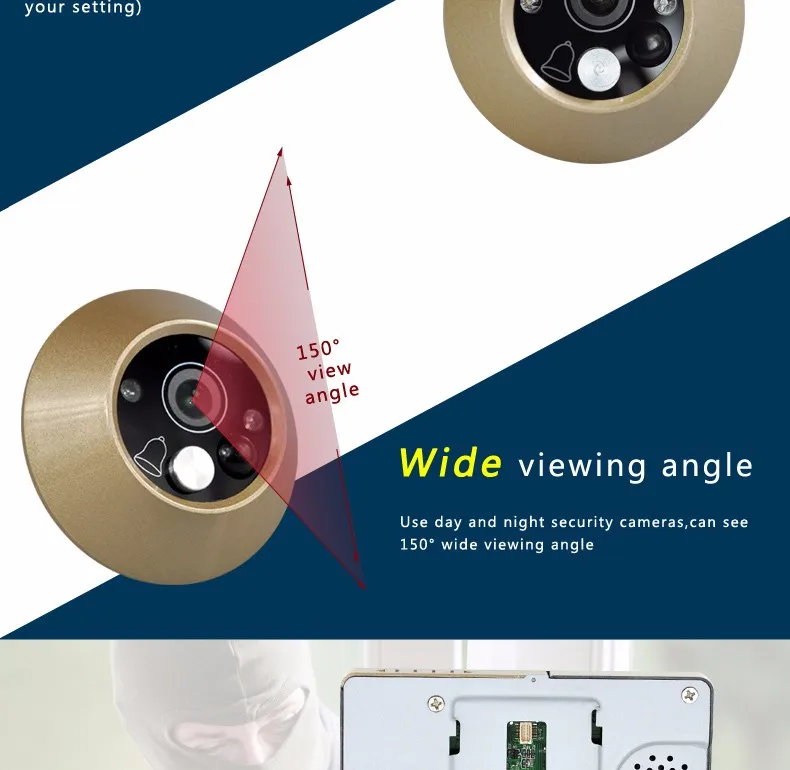 Видео дверная камера цифровой глазок дверной глазок видео глазок камера Дверной монитор для внешней безопасности