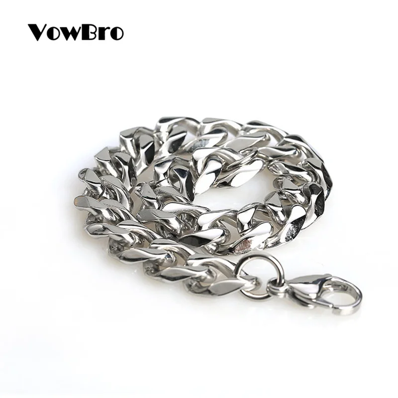 VowBro, опт, полировка, хорошее качество, нержавеющая сталь, мужской браслет, для мужчин, для мужчин, для кубинских звеньев, цепочка на руку, мужские и женские браслеты