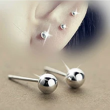 Wholesale Simple 925 stamped silver plated ball stud earring fashion jewelry 8 mm 10mm Pearl/Ball/Bead earring For Women ED2521