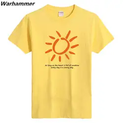 Бесплатная доставка Печать Солнечный для хорошего настроения Спортивная индивидуальные O шеи основные футболки S-XXXL повседневные размер