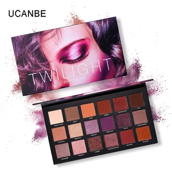 

UCANBE Brand Twilight Nude Eyeshadow Makeup Palette 18 Color Matte Glitter Highly Pigmented Metallic Eyeshadow Pallete Cosmetics