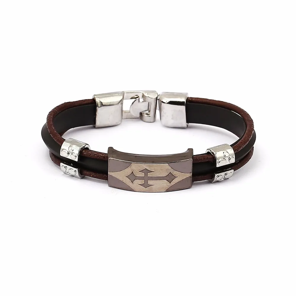 Wholesale fashion jewelry men&#39;s bracelets alloy Leather Bracelet pulseira masculina Punk Jewelry ...