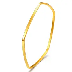 Чистый 999 желтое золото браслет 3D геометрический браслет 60 мм