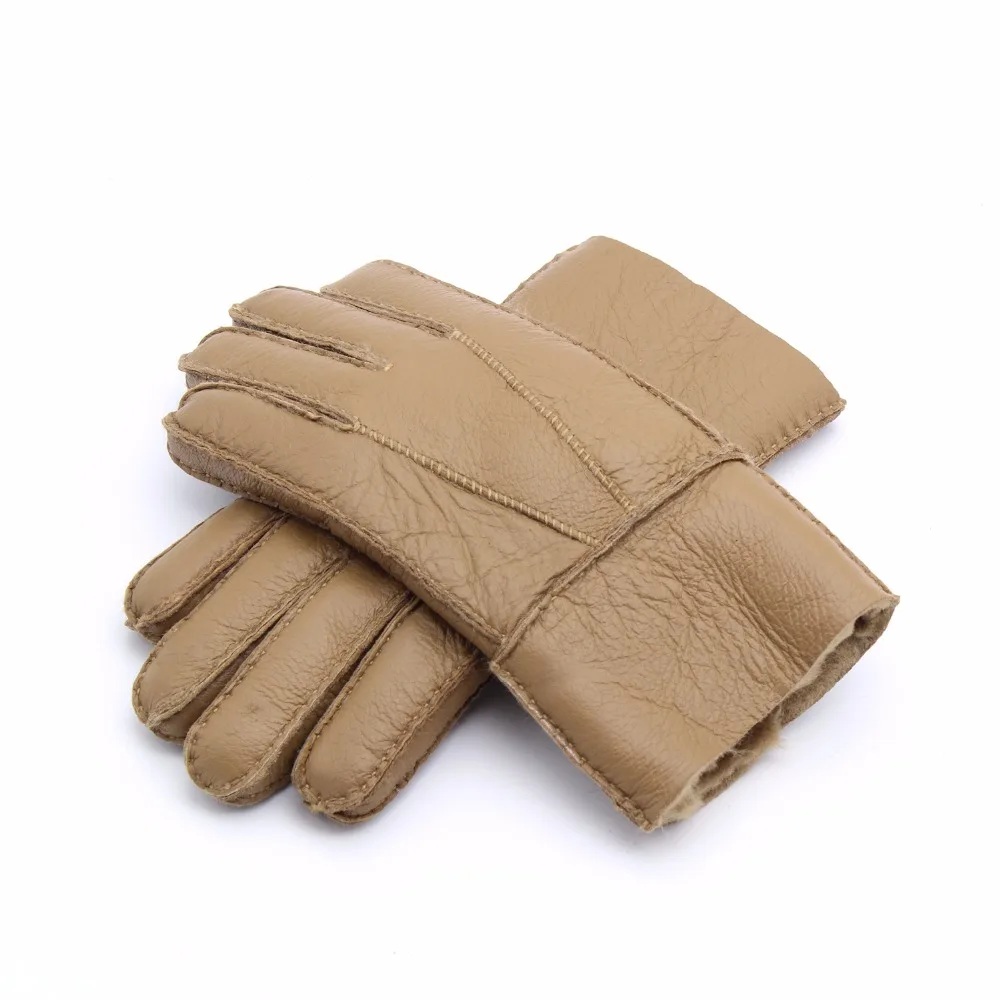 Зимние мужские перчатки из натуральной кожи теплые перчатки из овечьей шерсти