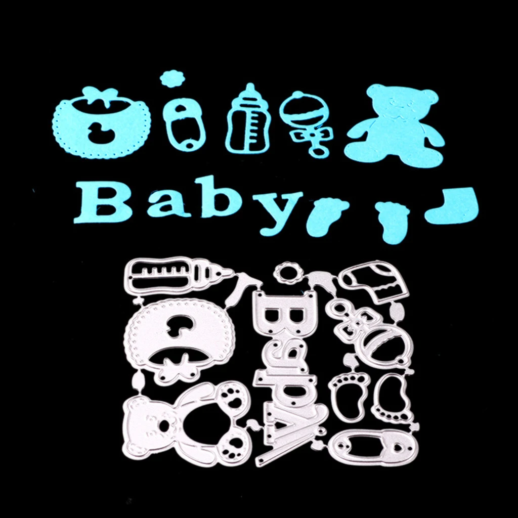 Cute Baby Shower Cutting Dies Stencil Scrapbook Paper Card Craft Album Embossing Template for DIY Supplies | Дом и сад