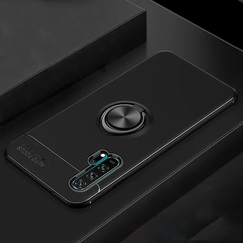 for Huawei Nova 5 Pro Nova5 Honor 20 V20 20Pro 5Pro Case Magnetic Car Holder Shockproof Finger Ring Matte Soft Cover Coque |