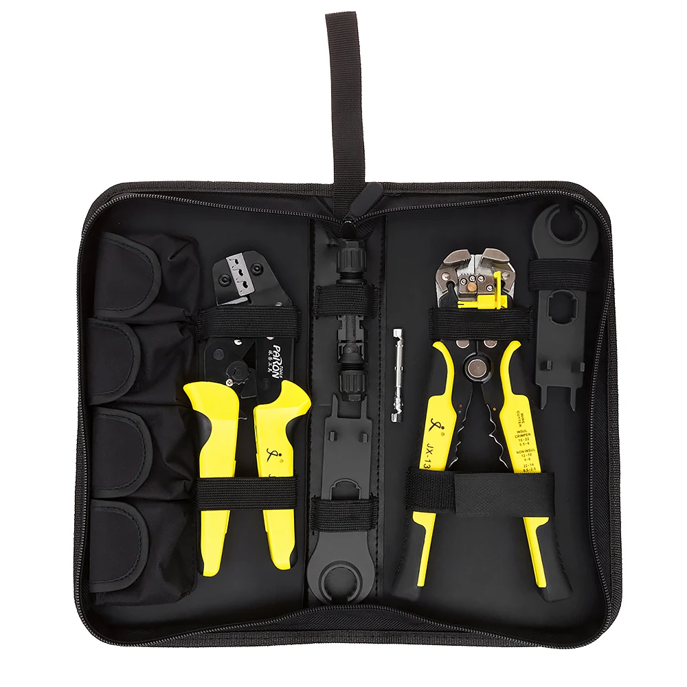 Solar Panel Multitool Crimping Tools 14-10AWG Wire Crimper Solar Wire Connector Wire Stripper Crimping Pliers Tools Kit