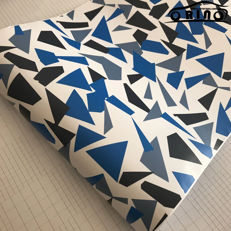 Blue White Camouflage Vinyl Film-2
