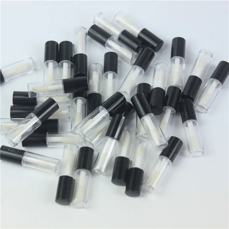 20/68/136pcs/lot 1.2ml Empty Clear Lip Gloss Tube With Blck Lid Lips Balm Brush Container Beauty Tool thickened imitation xuan brush water writing cloth calligraphy practice special beginners starter set copybook clear