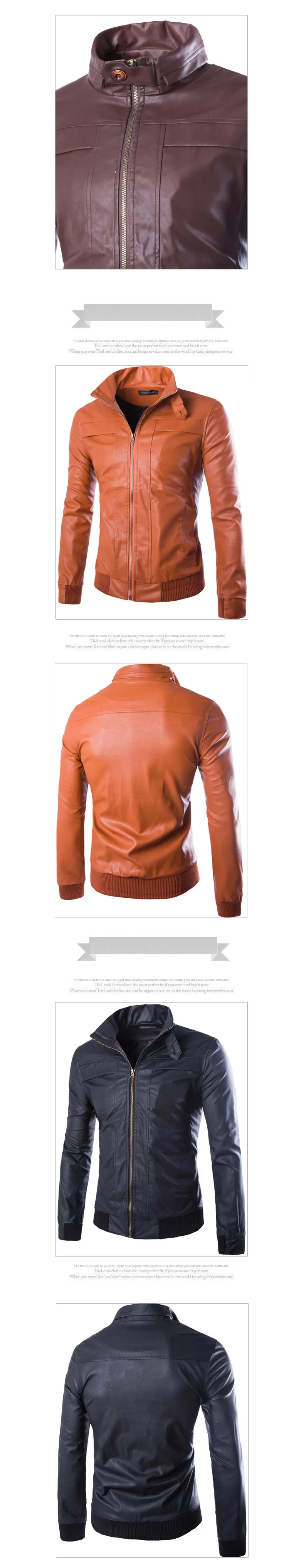 Стройная фигура кожаные куртки для мужчин черный осень-зима Мужская куртка PU Пальто для будущих мам красный из искусственной кожи Искусственная кожа PY12