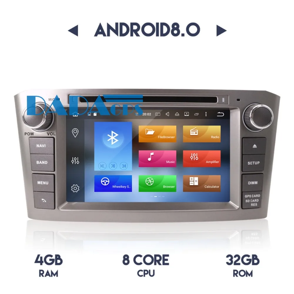 Автомобильный DVD плеер с GPS навигацией 2 DIN Android 8 0 7 1 для Toyota Avensis 2002 2008 T250|double din