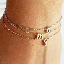 Индивидуальные персонализированные начальные буквы браслет для женщин девушка серебро розовое золото цвет цепочка для пар буквы Шарм ювелирные изделия