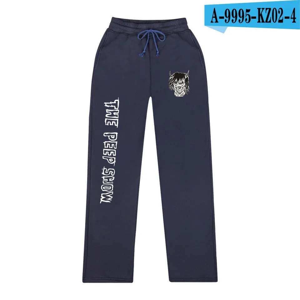 WEJNXIN Lil Peep Pants Men Women Hip Hop Streetwear Trousers Cotton Warm Elastic Waist Pants ANGELS PROTECT ME Sweatpants - Цвет: Navy