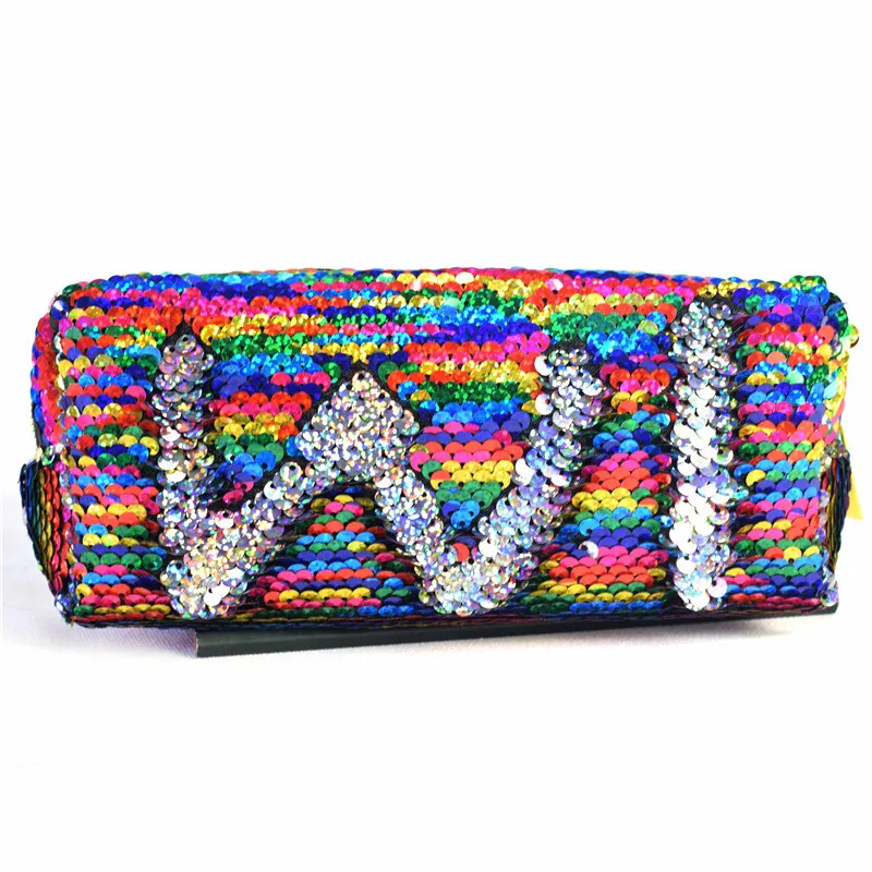 

Reversible Glitter Mermaid Sequin Pencil Case For Girls Cute Large Capacity Pencil Box Cosmetic Bag School Stationery Supplies