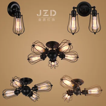 

Black & Rustic Iron Industry Style American Country Retro Restaurant Personality Creative Design Cafe pendant light