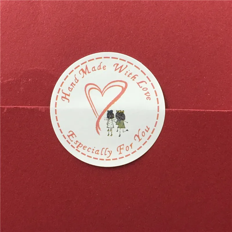 

Sticker Round Label White Girls Friendship Gift Package Box Decoration Girls' Days Adornment Self-adhesive Stickers 1200Pcs/Lot