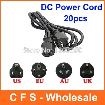 

20pcs Universal 3 Prong Power Cord Cable 1.2M UK Plug / EU Plug / US Plug / AU Plug for Desktop Printers Monitors wholesale