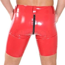 Сексуальные латексные шорты контейнер для нижнего белья трусы для мужчин с промежностью кусок молния уникальные новые шорты