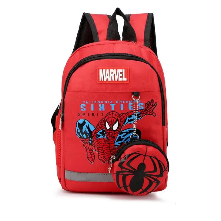 Милый рюкзак Человека-паука для мальчиков, школьные сумки на молнии, детская школьная сумка Капитана Америки, детский Ранец, школьная сумка