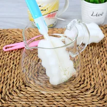 1 шт., длинная ручка, чашка, щетка для бутылок, кухонное приспособление-кисть, губка, щетка для чая, чашка, щетка для чистки стекла, съемный инструмент, цвет, случайным образом sen