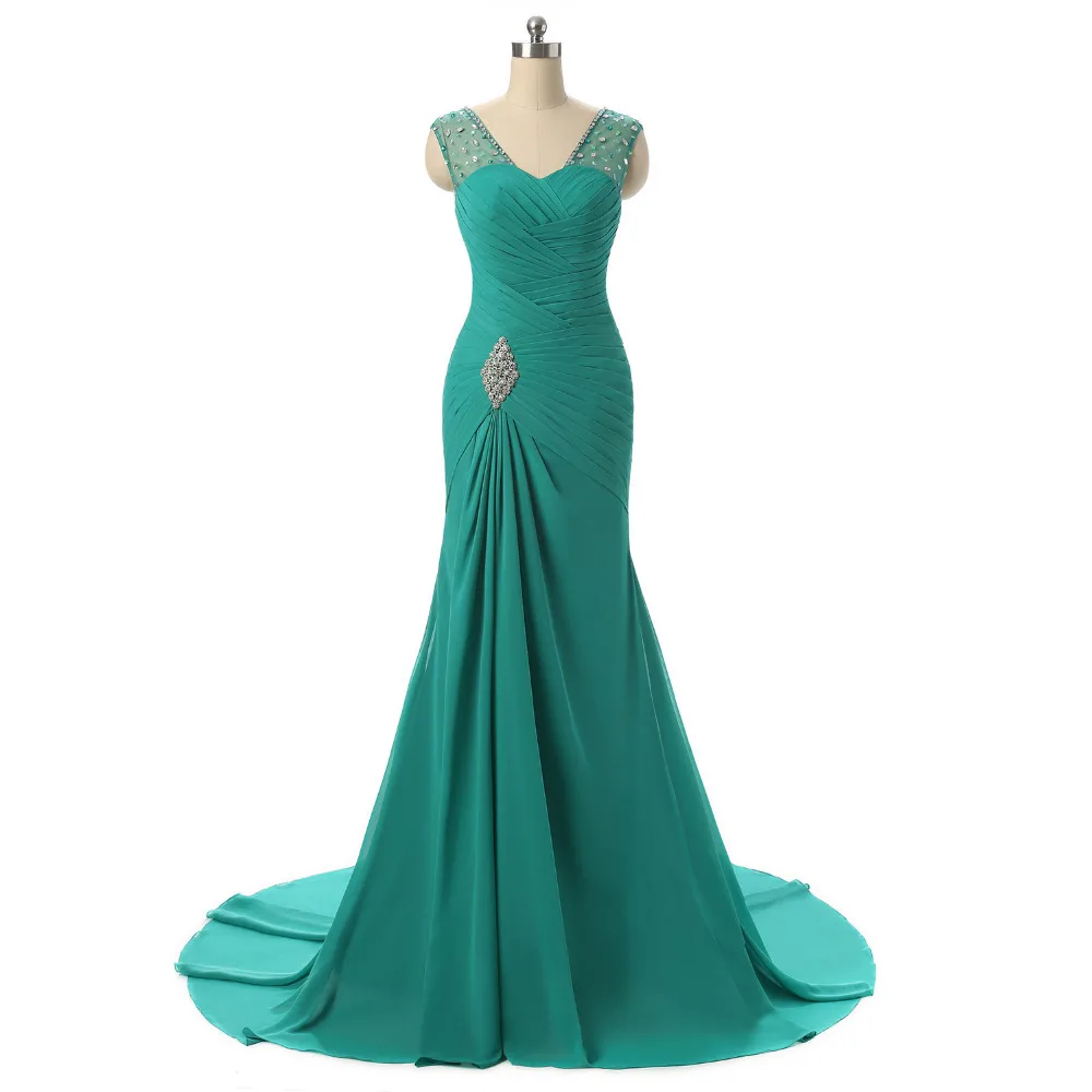 Royal Blue Red Black Mermaid Prom Dresses Luxury Floor Length Party