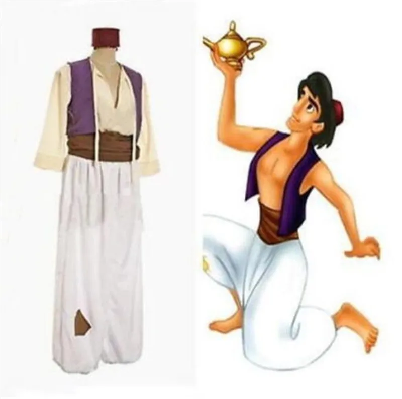 Animation Aladdin Prinz Cosplay Kostüm Männer Kleider Uniform Hose Weste 