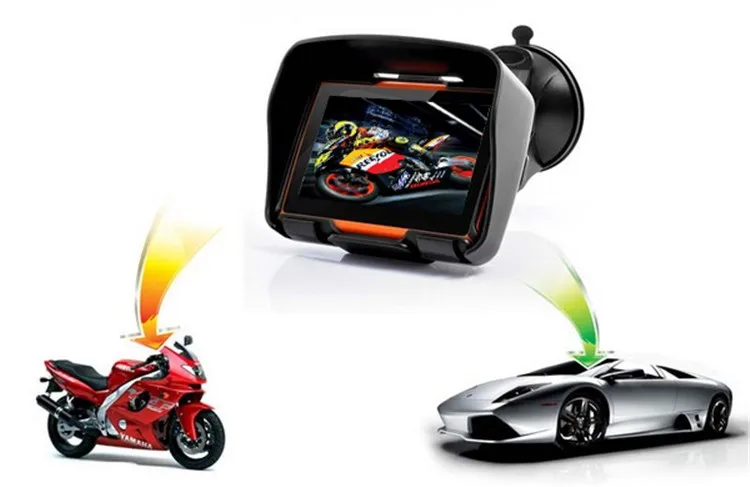 Hot sale 4.3 Inch 8GB 128256 RAM IPX7 Waterproof Moto Bluetooth GPS Navigator for Motorcycle Motorbike Car+Bracket Free Maps (2)