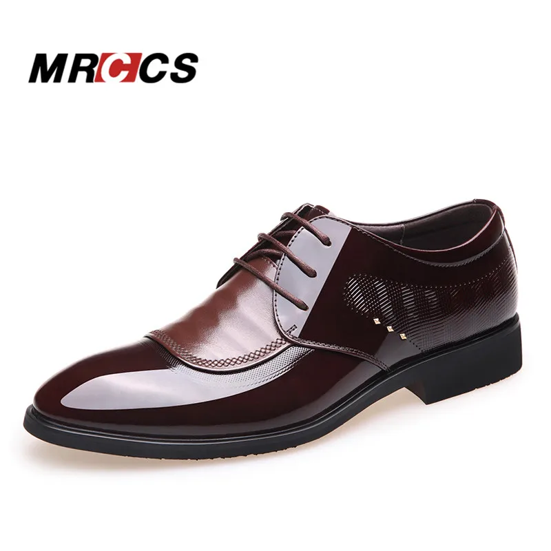 

MRCCS Luxury Genuine Leather Men's Wedding/Dress/Formal Shoes,High Quality Patent Leather Party Shoe,Fashion Pointed Toe Design