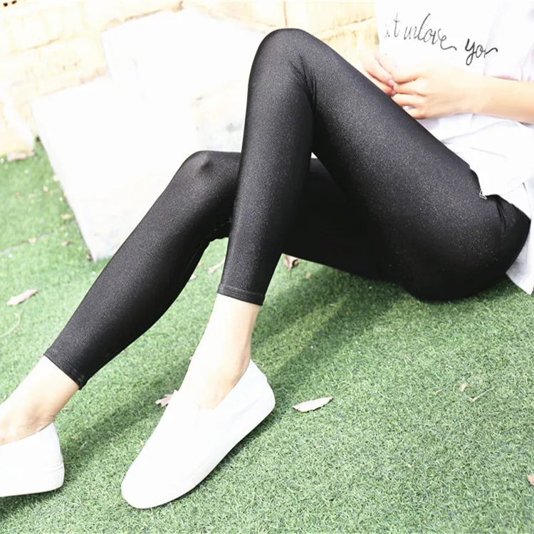 

LGFD810T women XXXL 4XL Plus size fashion glitter gloss shiny tights open toe autumn black tights