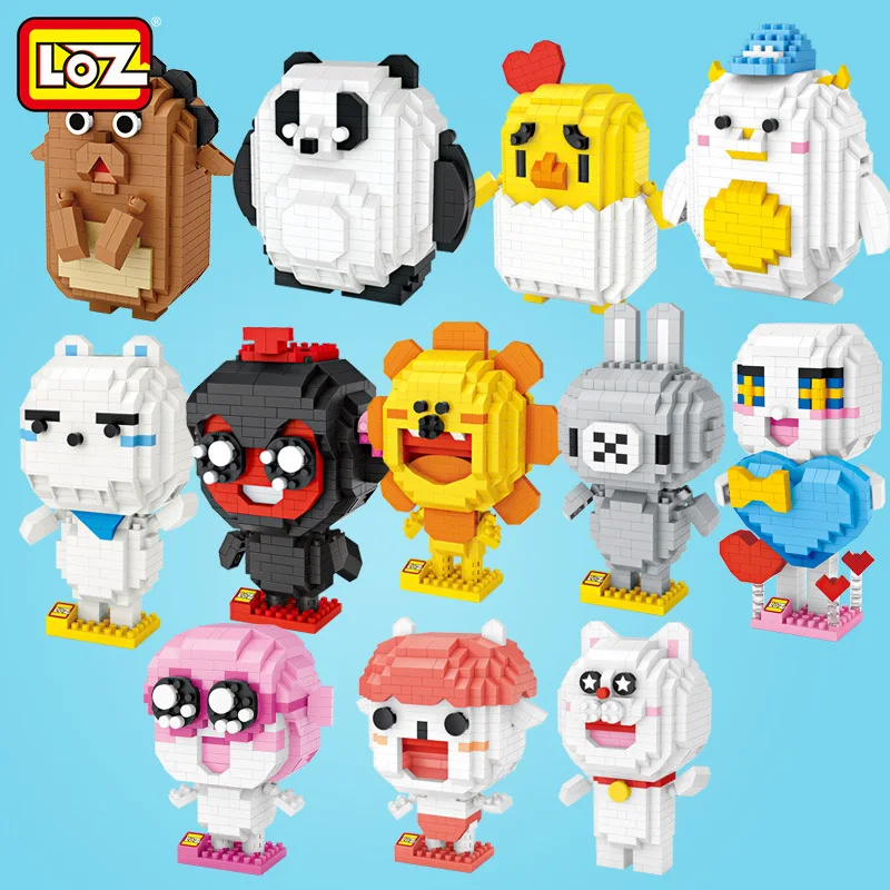 

LOZ Zodiac Virgo Sagittarius Aquarius Lion Panda Cattle Animal Model Mini Diamond Building Small Blocks Toy for Children no Box