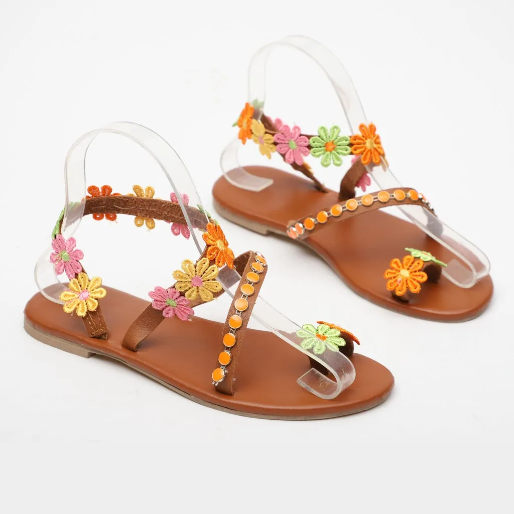 Сандалии SAGACE женские в римском стиле богемные босоножки на плоской подошве