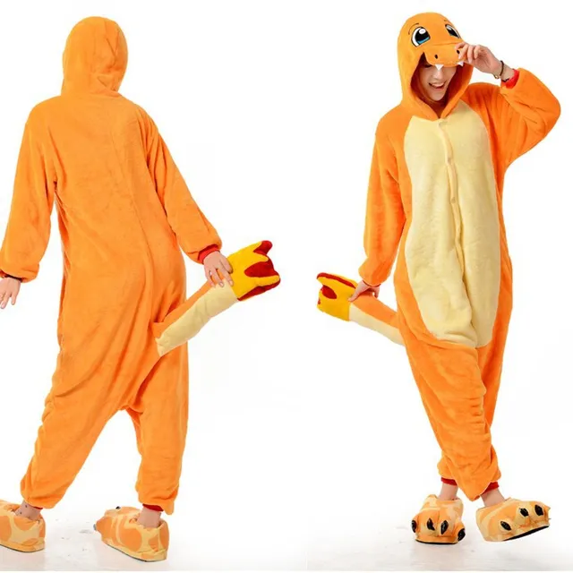 Funny Animal Pajamas Onesies For Adult Fire Dragon Onesies For Men And