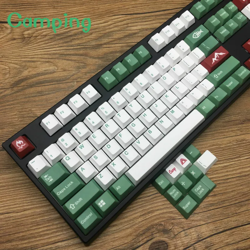 

Camping Keycaps 5-surfaces Dye sub Keycaps Cherry Profile PBT Cherry Profile Dye sub Keycap Pbt