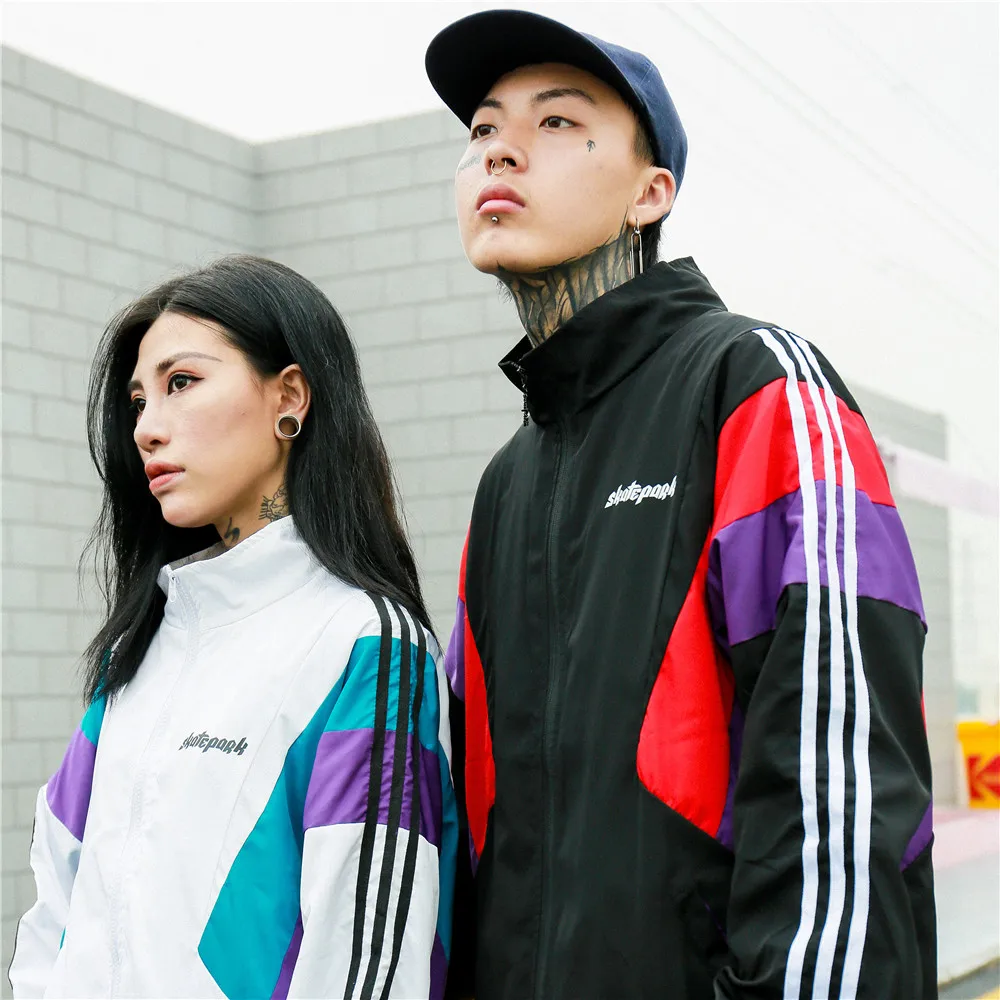 OSCN7 Hip Hop Contrast Color Jackets Men 2019 New Streetwear Loose Casual Women Windbreaker Jackets Varsity Bomber Coat 980 OSCN7 Hip Hop Contrast Color Jackets Men 2019 New Streetwear Loose Casual Women Windbreaker Jackets Varsity Bomber Coat 980