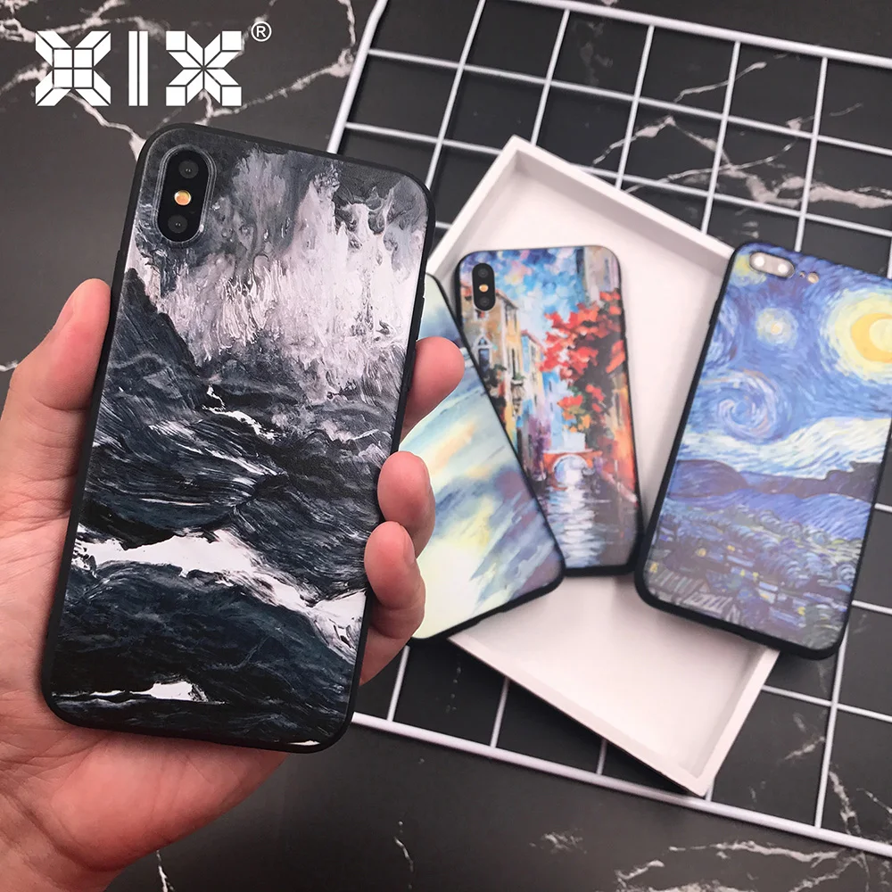 XIX for Funda iPhone X Case 5 5S 6 6S 7 8 Plus X XS Max XR Van Gogh for Cover iPhone 7 Case Soft TPU for Capa iPhone