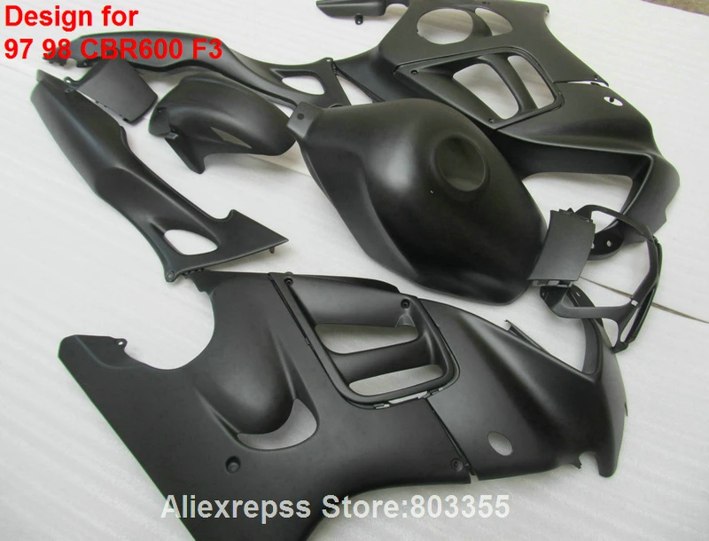 Мотоциклетные наборы Обтекатели для HONDA CBR600 F3 1998 1997 (матовый черный) cbr 600 98 97