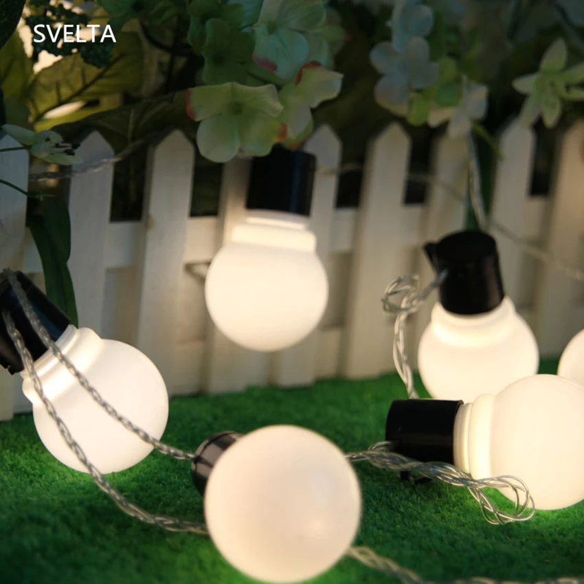SVELTA 5CM Big Ball Lamp LED String Lights Gerlyanda 5M 20Bulbs Retro Garland For Christmas Wedding Holiday Decoration Led Light SVELTA 5CM Big Ball Lamp LED String Lights Gerlyanda 5M 20Bulbs Retro Garland For Christmas Wedding Holiday Decoration Led Light