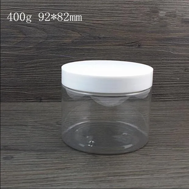 

400g/ml Clear Plastic Jar bottle Wholesale Retail Originales Refillable Cosmetic Cream Butter Honey Pill Empty Containers jars