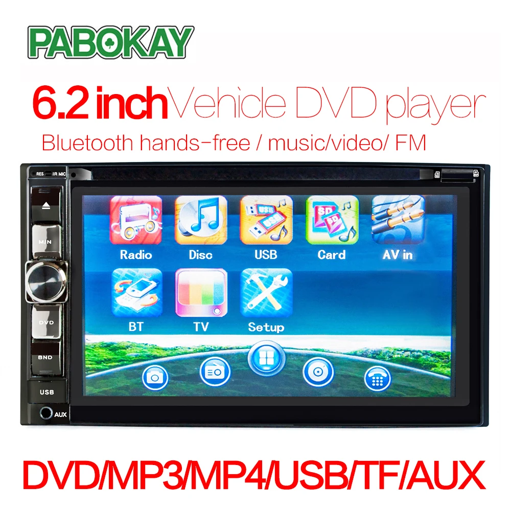 

Universal 6.2 inch 2 Din Car DVD Player HD Touch Screen GPS Navigation FM Bluetoth Mirror Link Car Multimedia MP5 Player