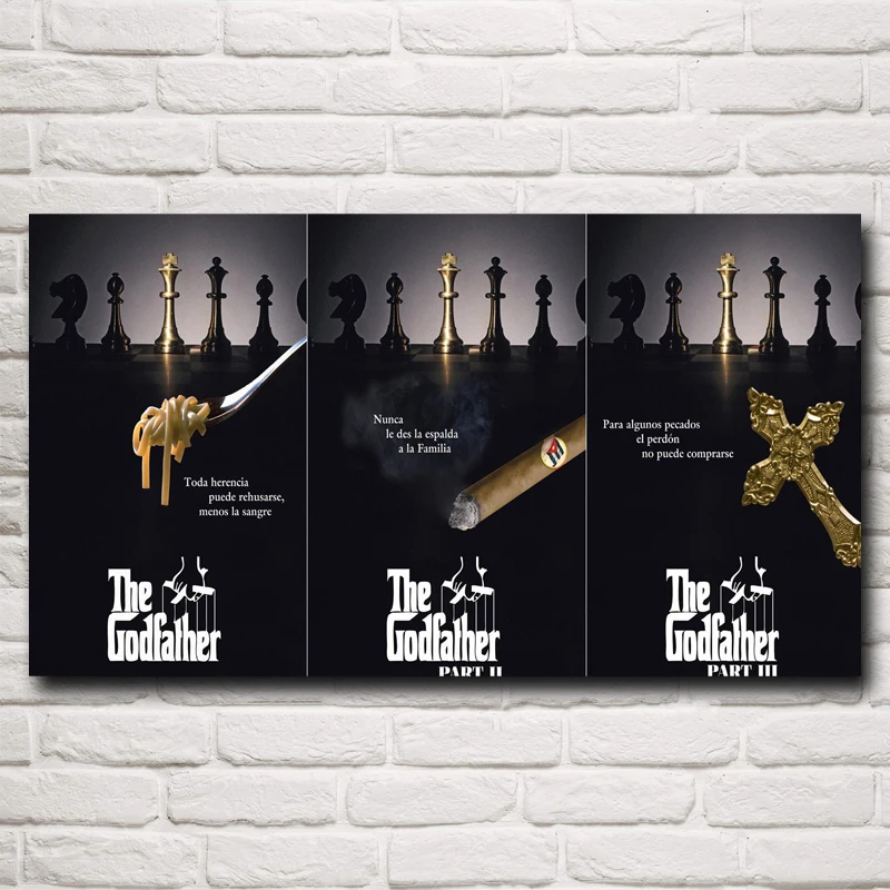 

FOOCAME The Godfather Vintage Motivational Movie Posters and Prints Art Silk Bedroom Decoration Wall Pictures For Living Room