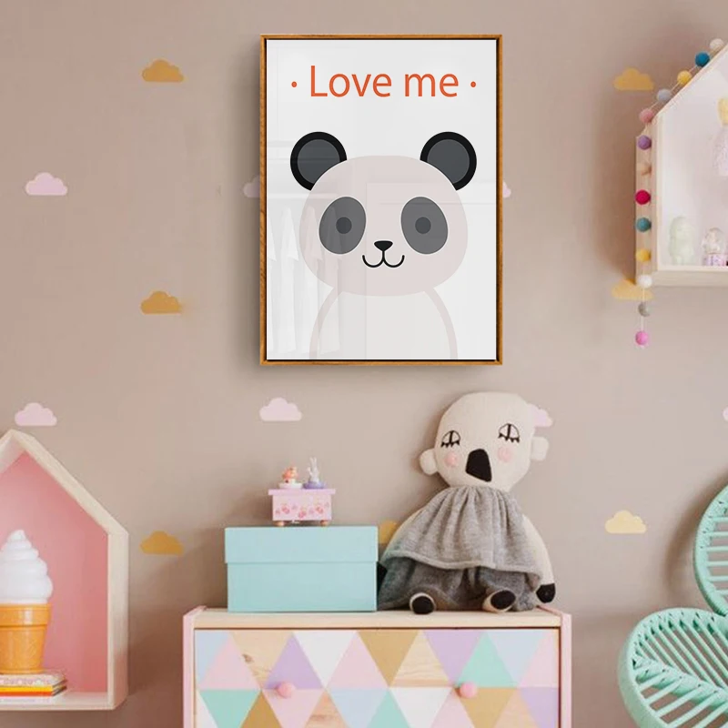 Woodland Baby Animals Rabbit Elephant Panda Canvas Prints Painting Nursery Wall Art Decor Kids Room Playroom Posters Decoration