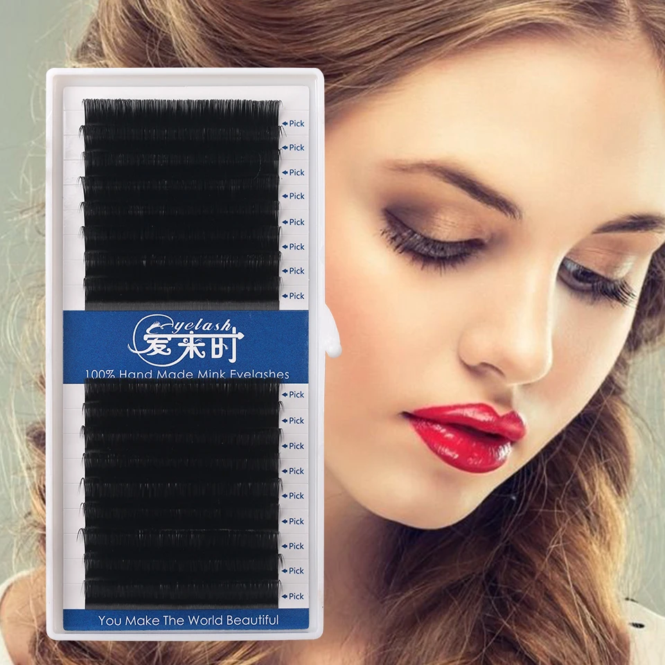 

NEWCOME Eyelash Extension 16Rows Individual Eyelashes 0.03-0.25 Eyelash Extension Handmade Faux Mink Eyelash Professional Makeup