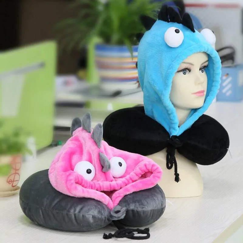 Microbeads U Shaped Pillow & Hat Pillow Cartoon Multi function Ties