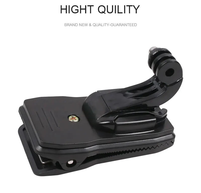 360 Degree Rotation Clip Backpack Hat Clip Clamp With J Hook Mount for Gopro Hero 6 5 4 3+ 3 2 1 SJCAM SJ4000 Xiaomi Yi Sports Action Camera (1)