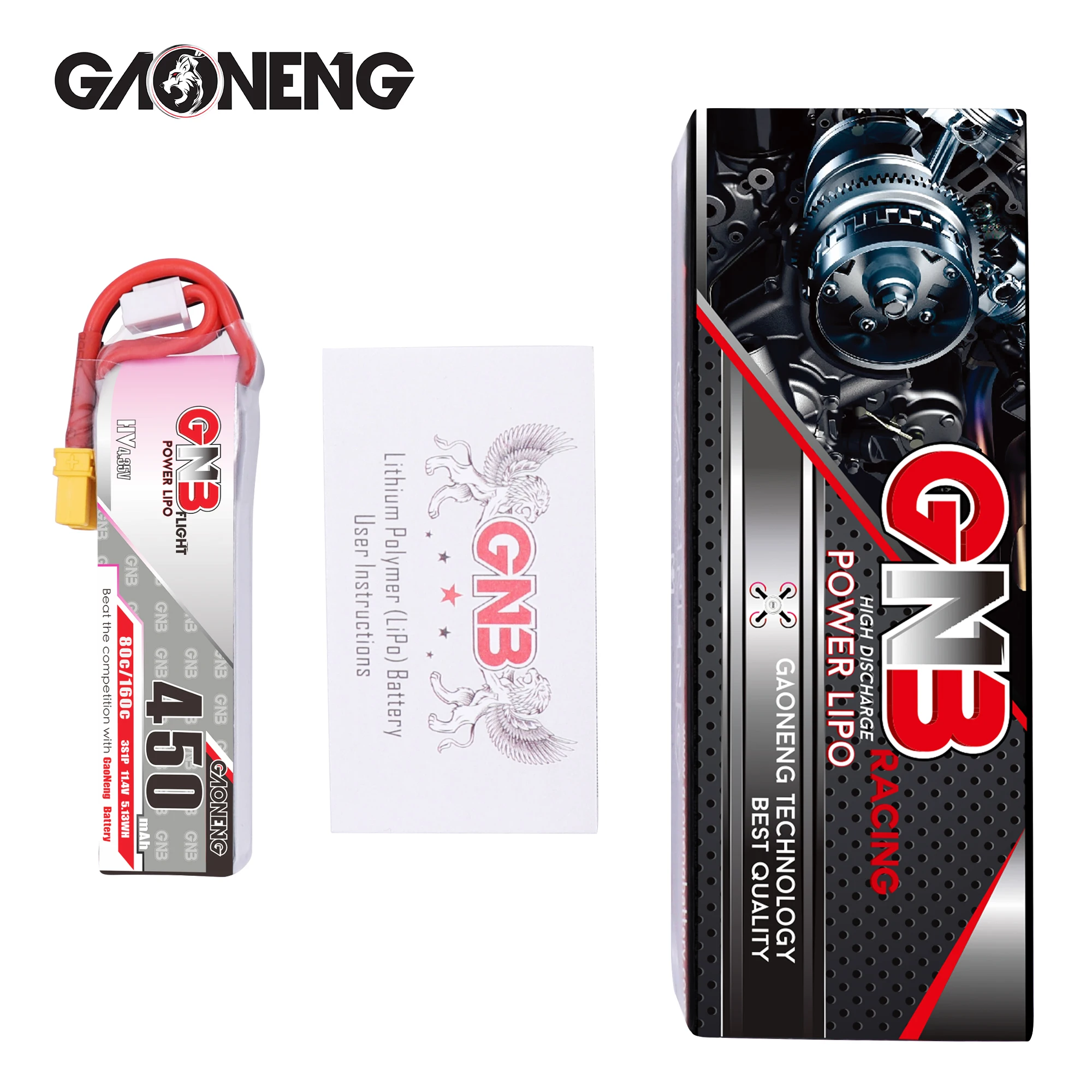 4 шт. Gaoneng GNB 450MAH 3S 80C HV 11,4 V Lipo батарея XT30 разъем для iFlight CineBee Indoor Cine Whoop BetaFPV Дрон RC Квадрокоптер