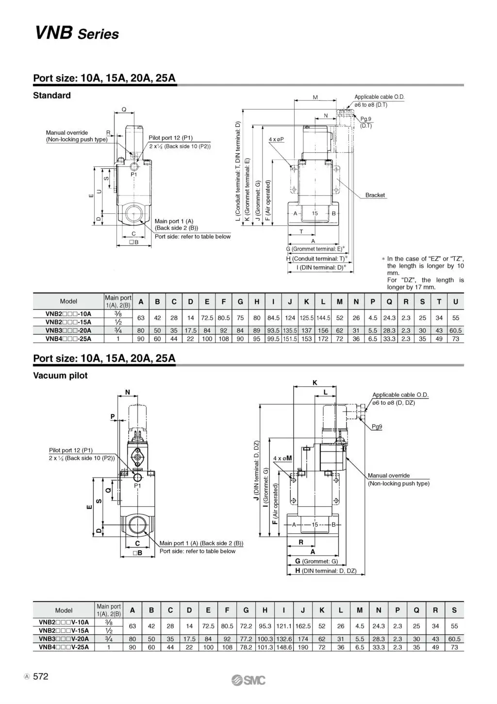 С подачей возуха электромагнитный клапан VNB211A-15A-5D VNB411A-25A-5D VNB711A-50A-5D